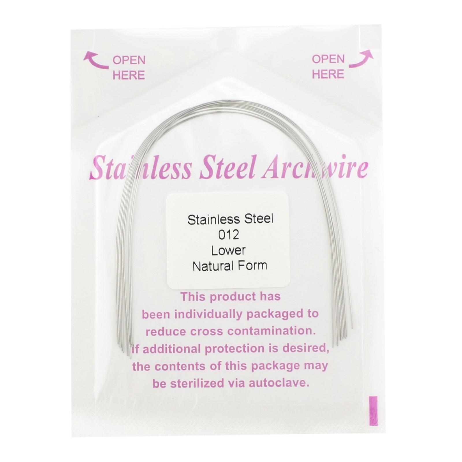 100pcs Orthodontic Archwire Stainless Steel Brace Wires Natural Round Rectanglar