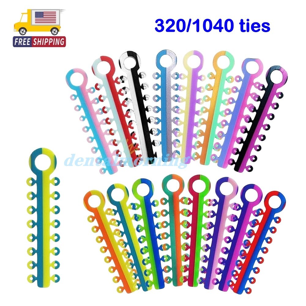 1 Bag Dental Orthodontic Elastic Ligature Ties Rubber Bands Single/Double Colors