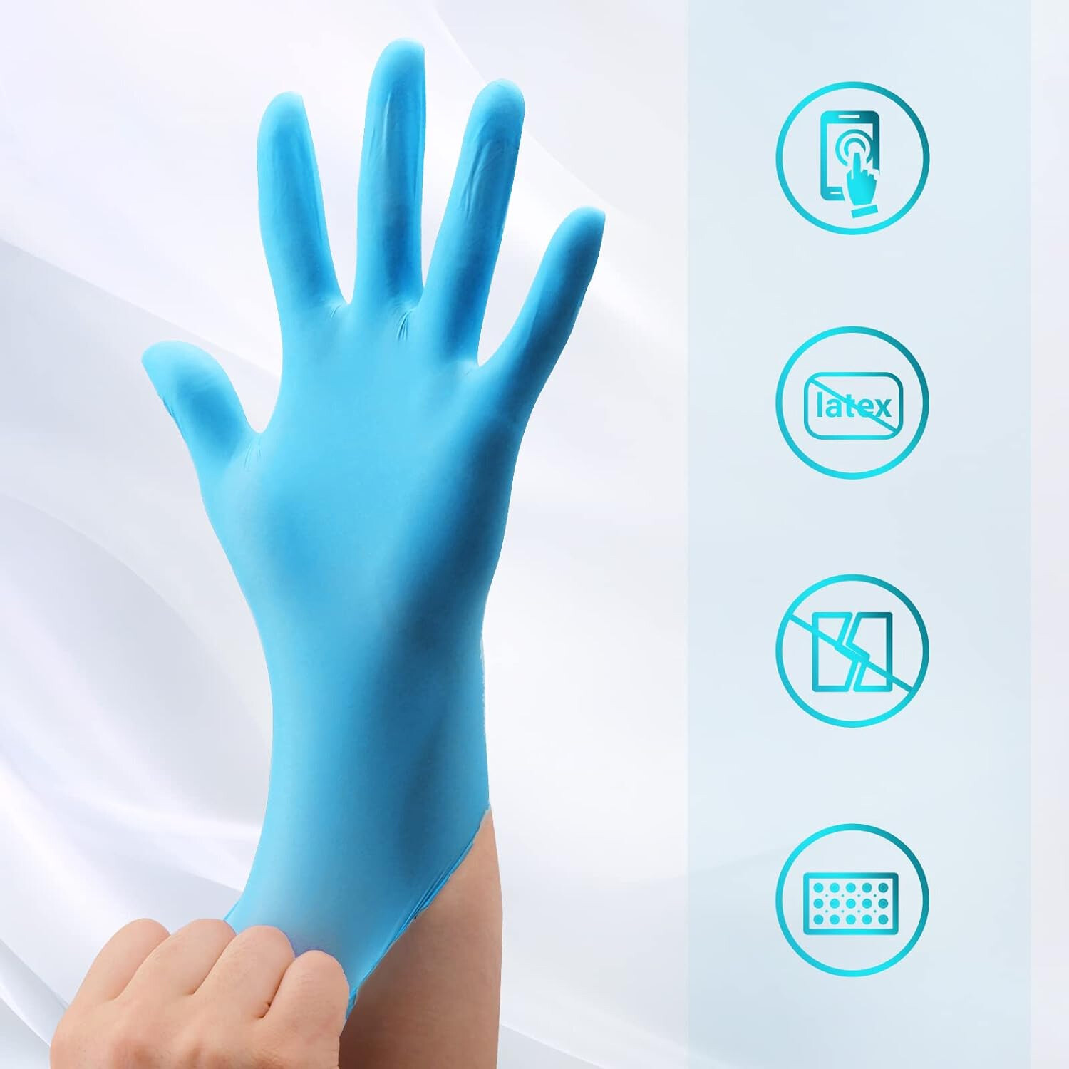 3000pcs Nitrile Exam Gloves Durable Thicken 4mil Non-Latex Powder Free S/M/L/XL
