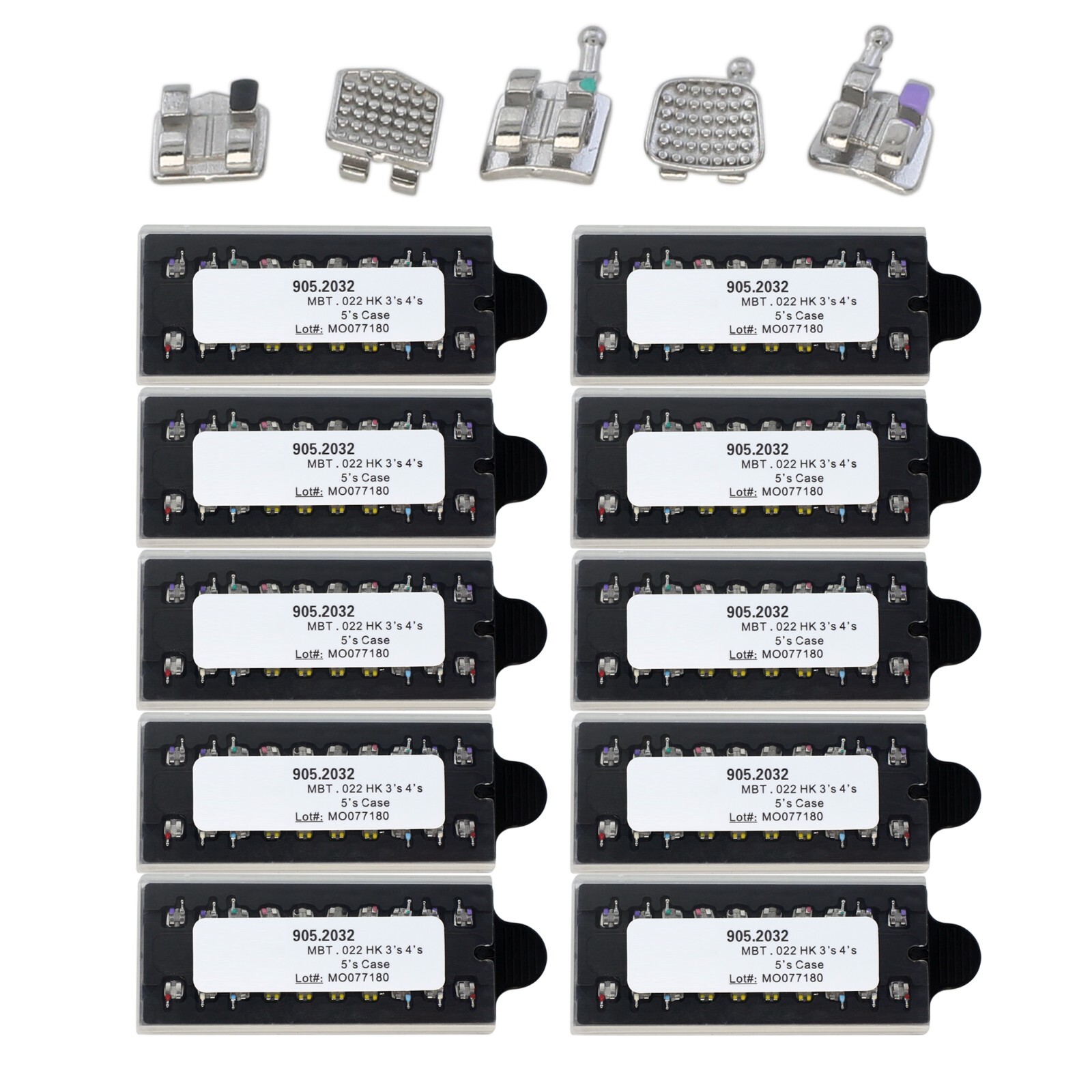 Dental Orthodontic Brackets Metal Braces Mini Roth MBT OC 022 345 Hooks MIM 5-5