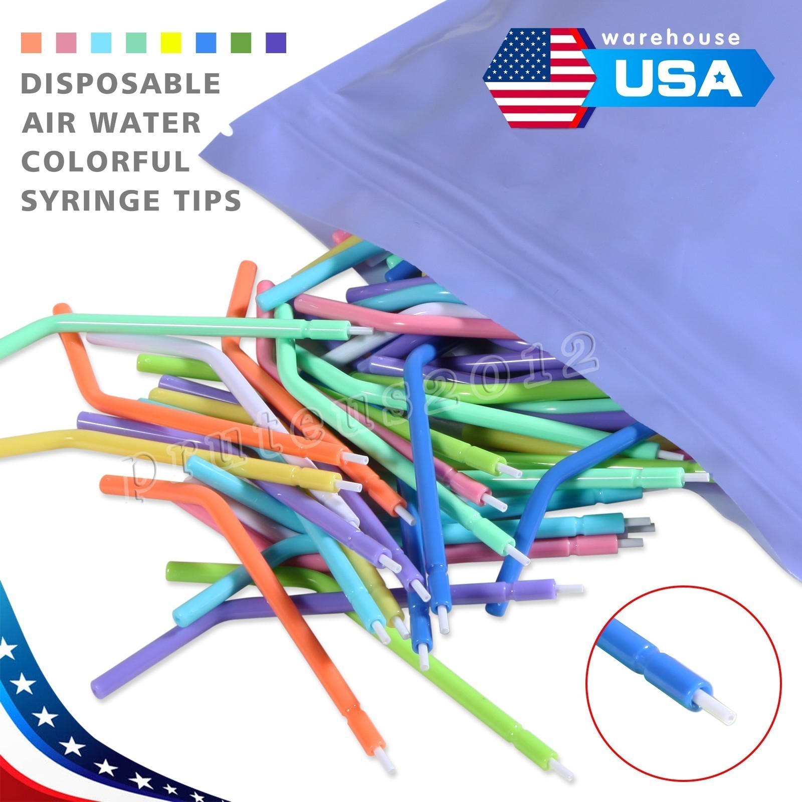 250 pcs Disposable Air Water Syringe Tips with cores High Quality Free Return