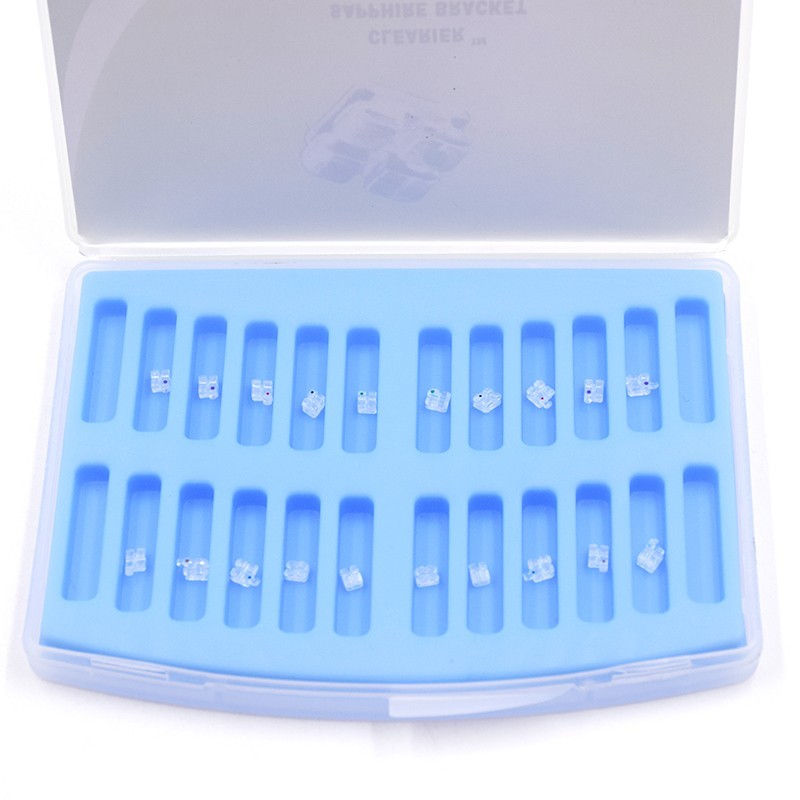 Dental Orthodontic Monocrystalline Sapphire Brackets 022/018 Roth/MBT 345 Hook