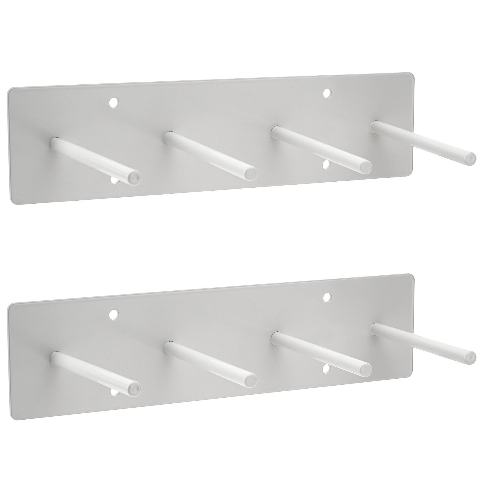 2x Lead Apron Hanger 4-Hook Heavy Duty Wall Mount w/ Extra Long Anti-Slip Hooks