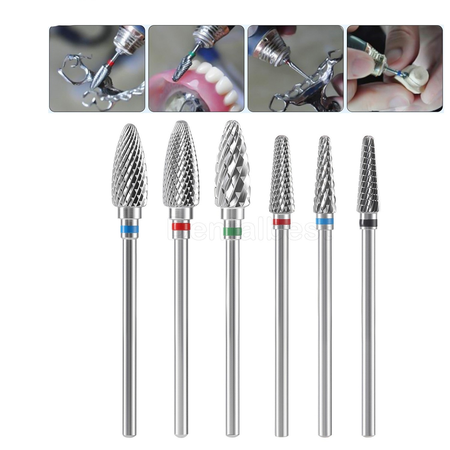 Dental Lab Tungsten Carbide Burs Steel HP 2.35mm Polishing Cutting Bur Low Speed