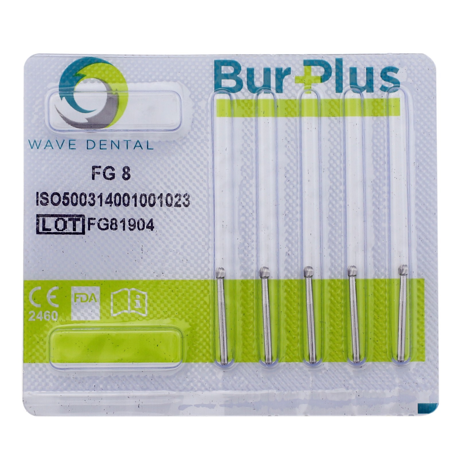 Wave Dental Operative Carbide Burs Round Friction Grip FG 1/4 -8 High Speed 19mm