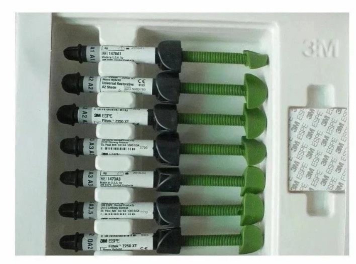 DENTAL ESPE Z250 XT NANO HYBRID COMPOSITE KIT OF 7 SYRINGE WITHOUT BOX 2027