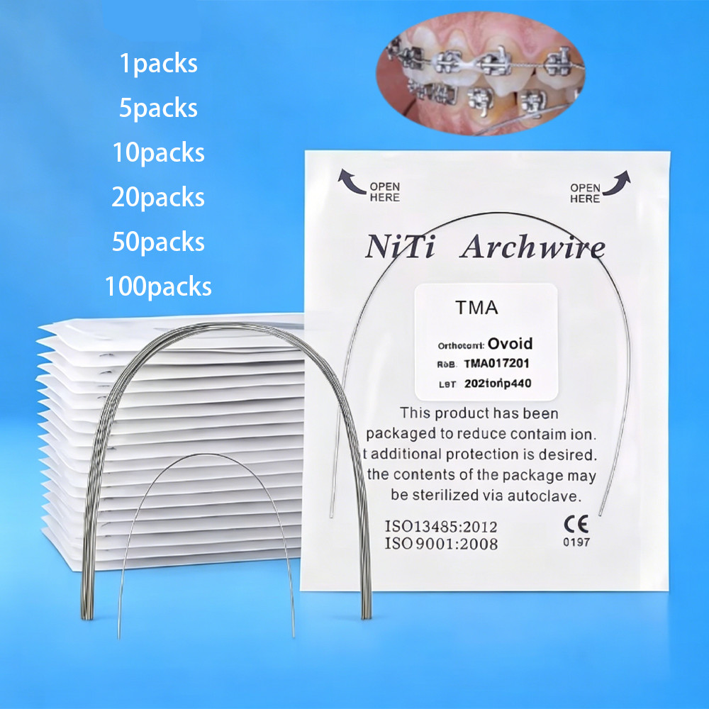 Dental Orthodontic TMA Beta Ti-Mo Alloy Round Arch Wires Ovoid