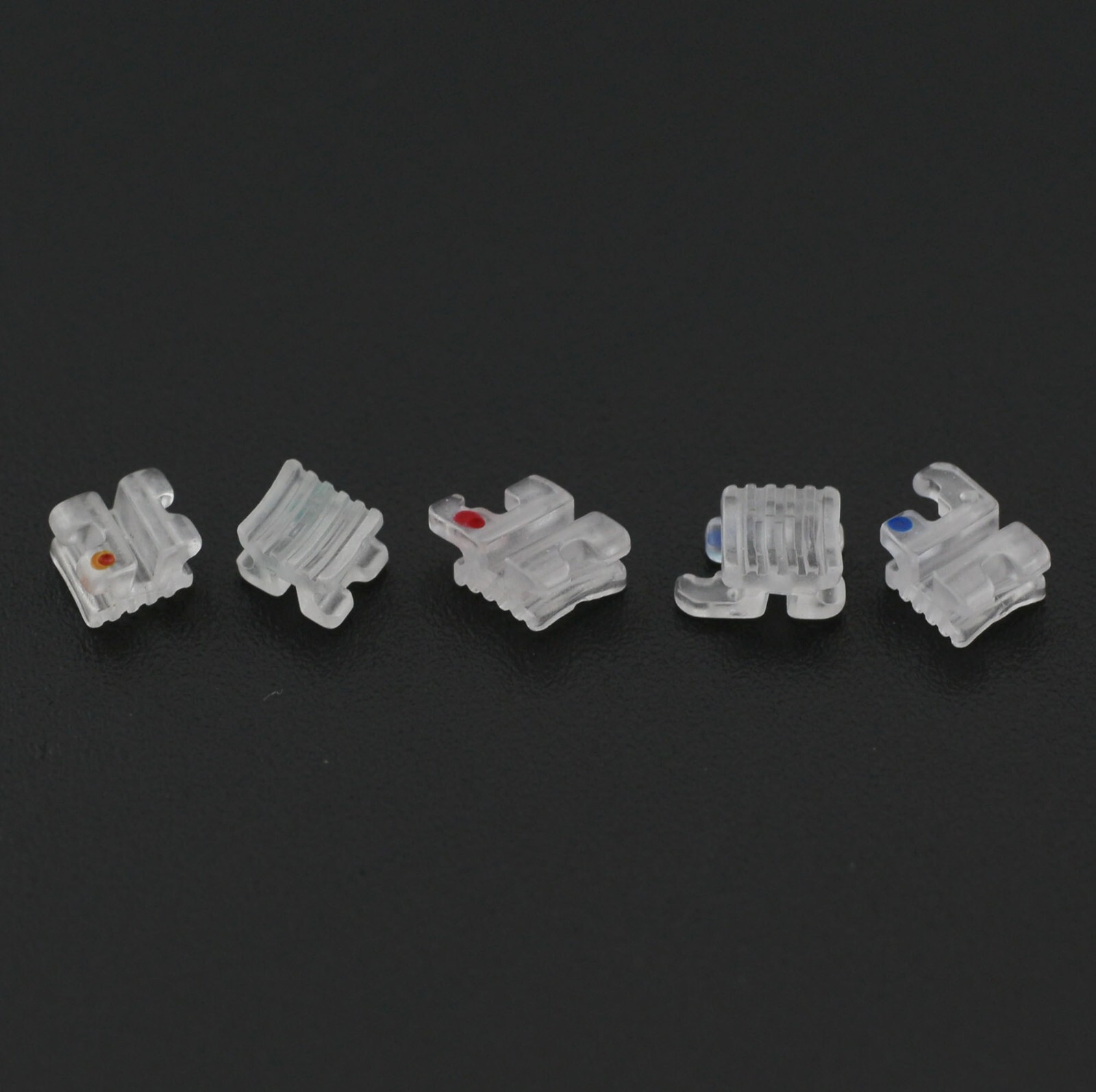 Dental Orthodontic Ceramic Brackets Braces Sapphire Roth MBT 022 345 Hooks 5-5