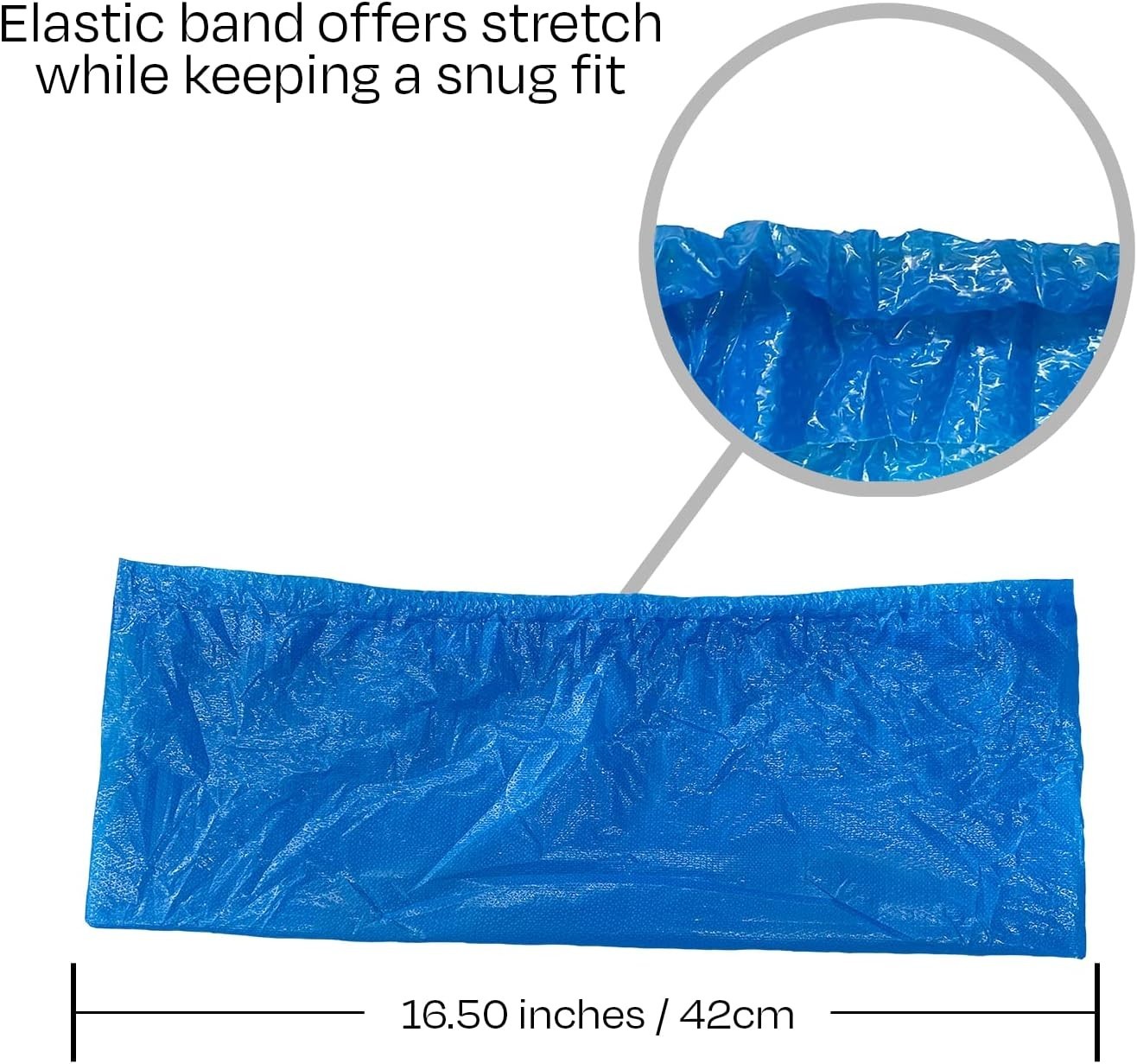 100 Pack Blue Extra Large Disposable Boot & Shoe Covers Indoor Waterproof Shoe
