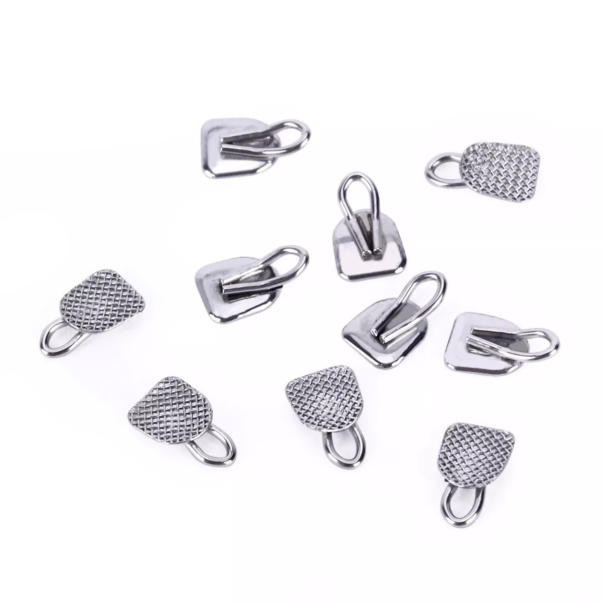 10pcs/bag Dental Orthodontic Lingual Buttons Bondable Round /Rectangular Base