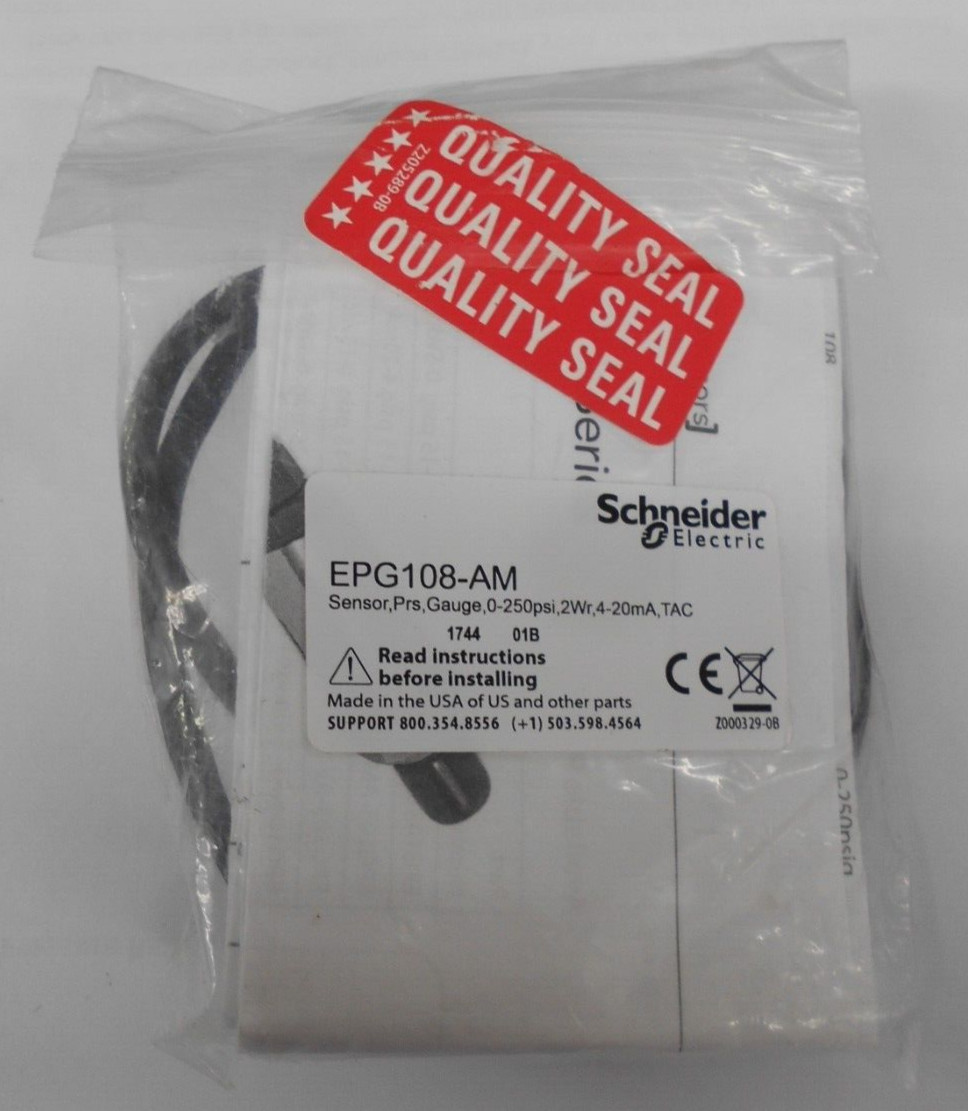 SCHNEIDER ELECTRIC Z000329-0B 250PSI 28VDC PRESSURE GAUGE SENSOR EPG108-AM