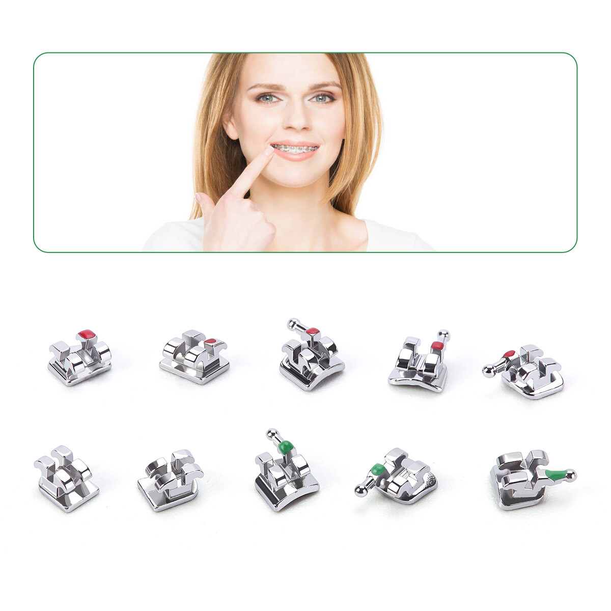 Dental Orthodontic Brackets Braces MIM Mini Roth/MBT 018/022 Hooks 3/345 USA