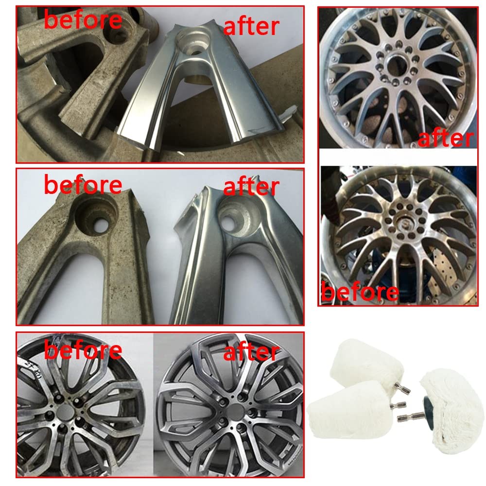 Aluminum Polishing Wheel for Drill Chrome Rim Manifold Polishing Kit 3″ x 1/4…