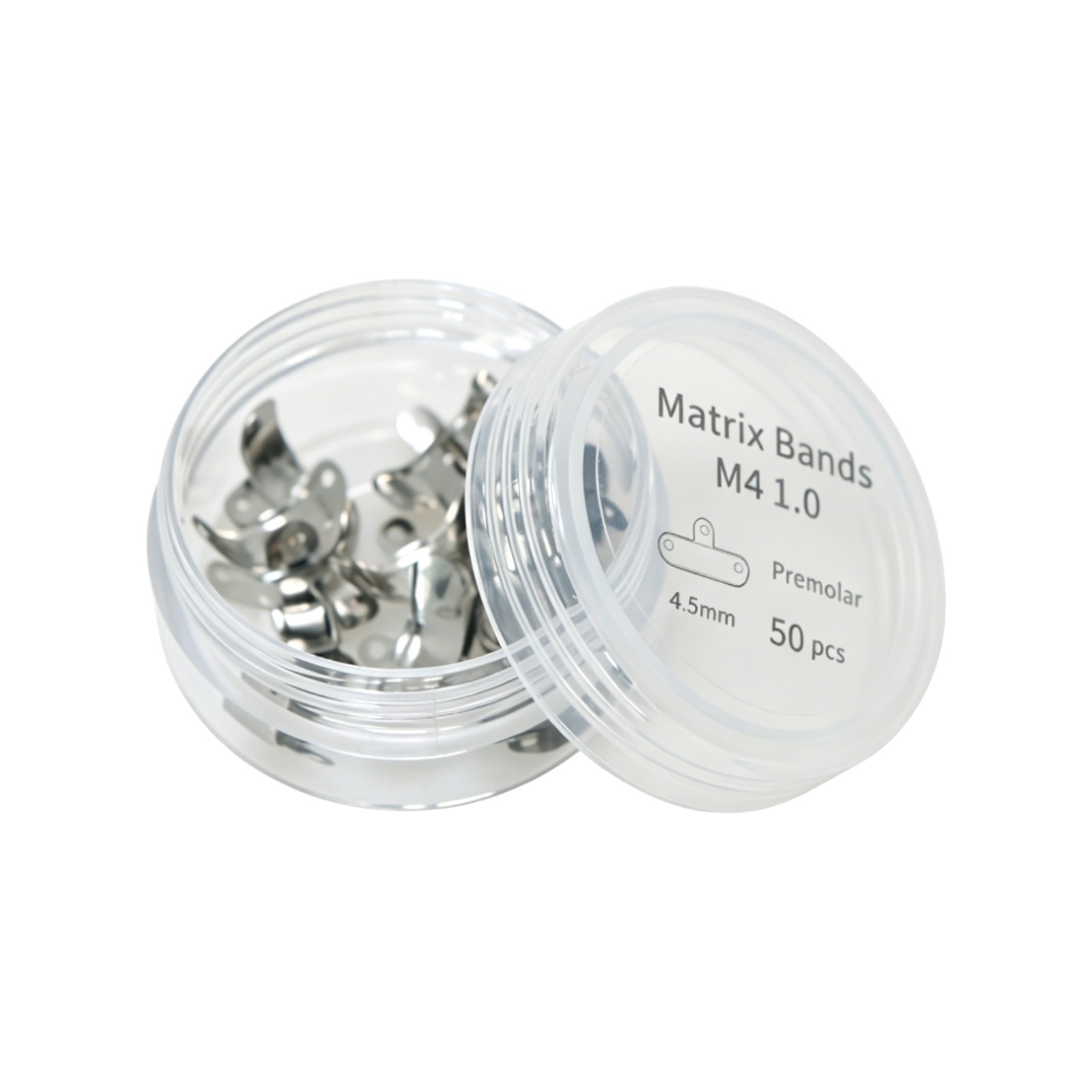 50Pcs Dental Matrix Bands M4 1.0 Sectional Contoured Metal Matrices Dentistry