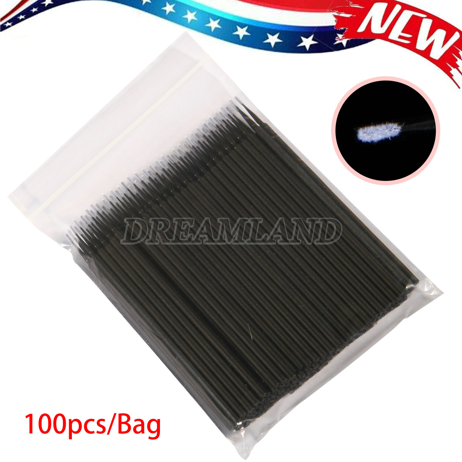 USA Dental Disposable Micro Brush Tooth Applicators Eyelash Extension Make up