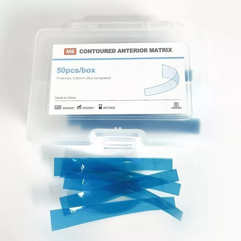 Dental Blue Matrix Strip Contoured Anterior Matrices 0.05mm Restorative Strips