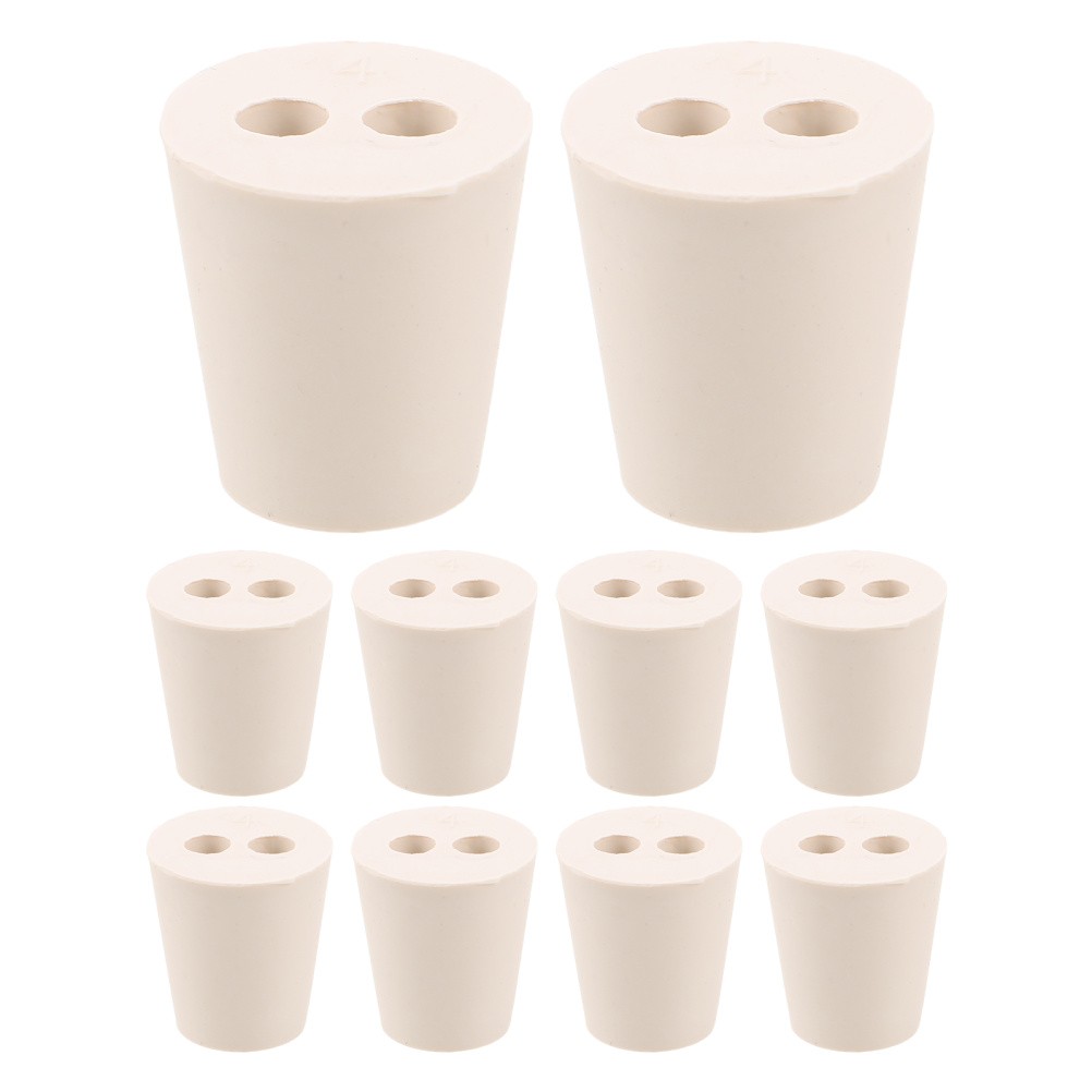 10 Pcs Rubber Experimental Stopper Bung for Test Tube Conical Plugs
