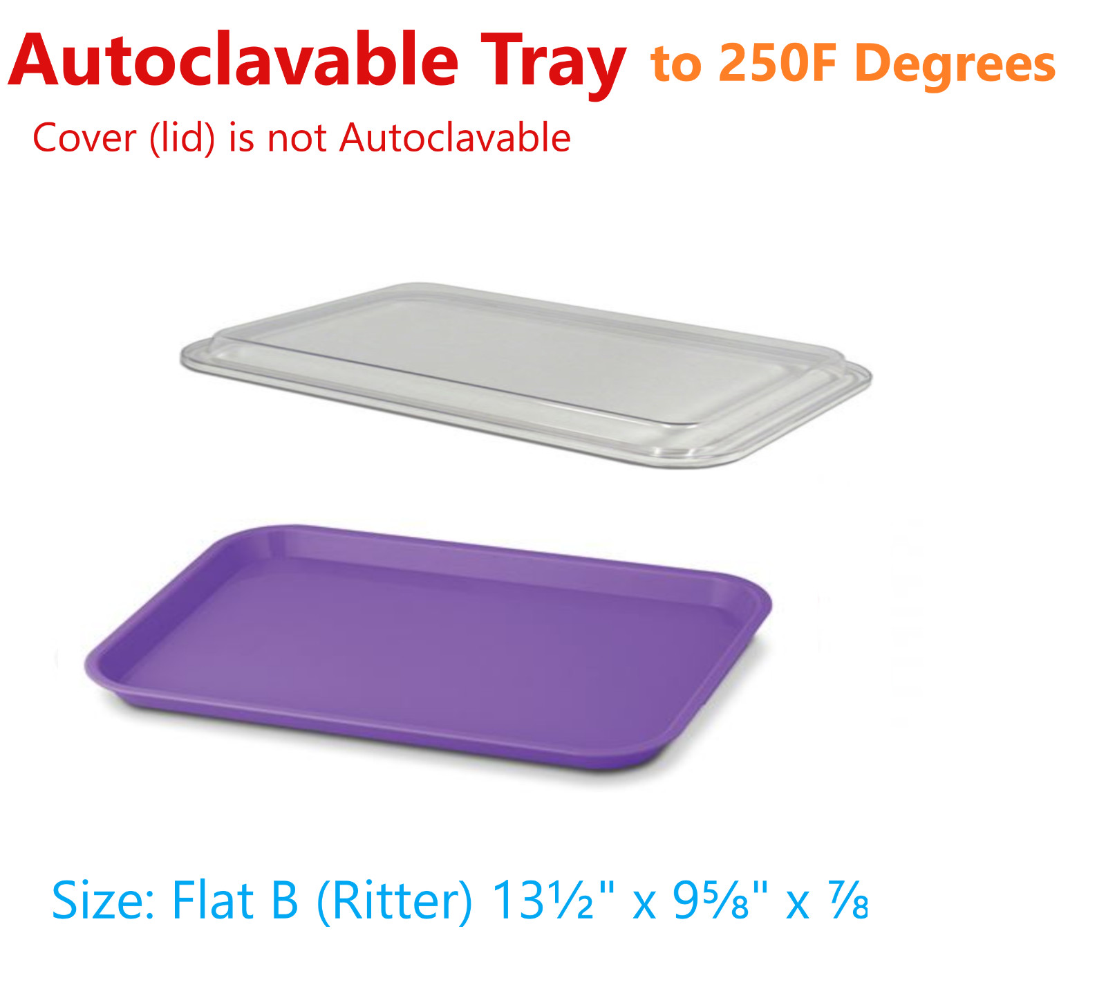 Dental B Ritter Tray Covered with Lid, 4 Trays with 4 Lids, Combo Pack Trays Lid