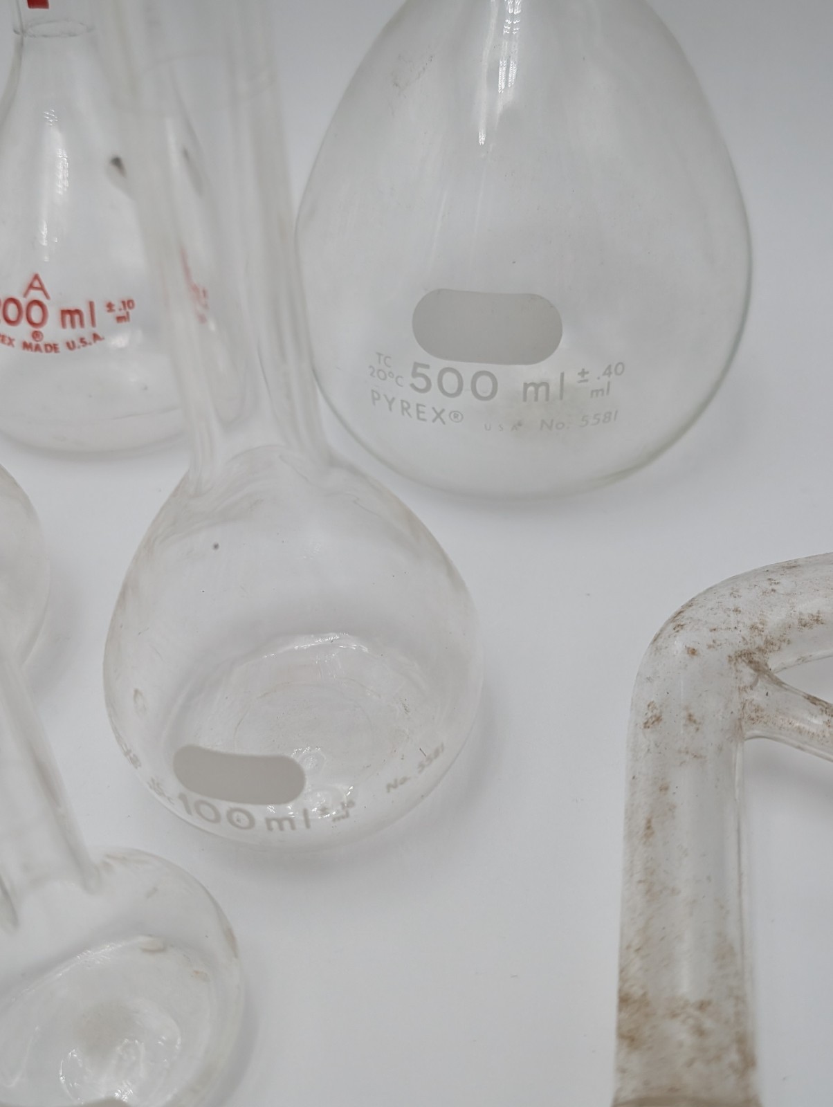 22 Piece Lot Lab Glassware PYREX 500-10 mL Boilng Flasks Scientific Equipment