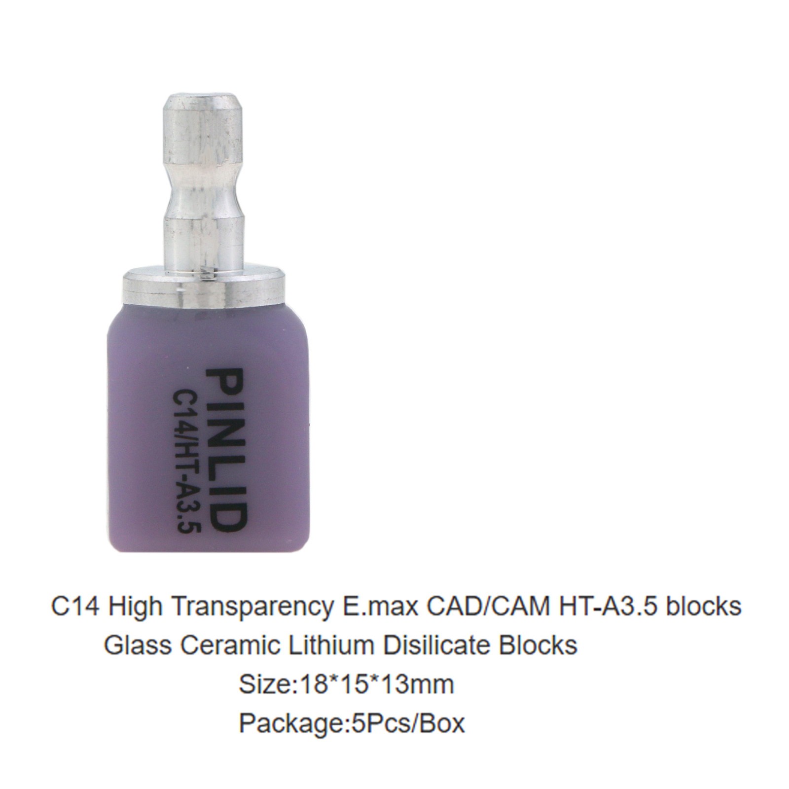 Dental IPS e.max CAD CEREC Block InLab HT A3.5 C14 Lithium Disilicate Block 5/Pk