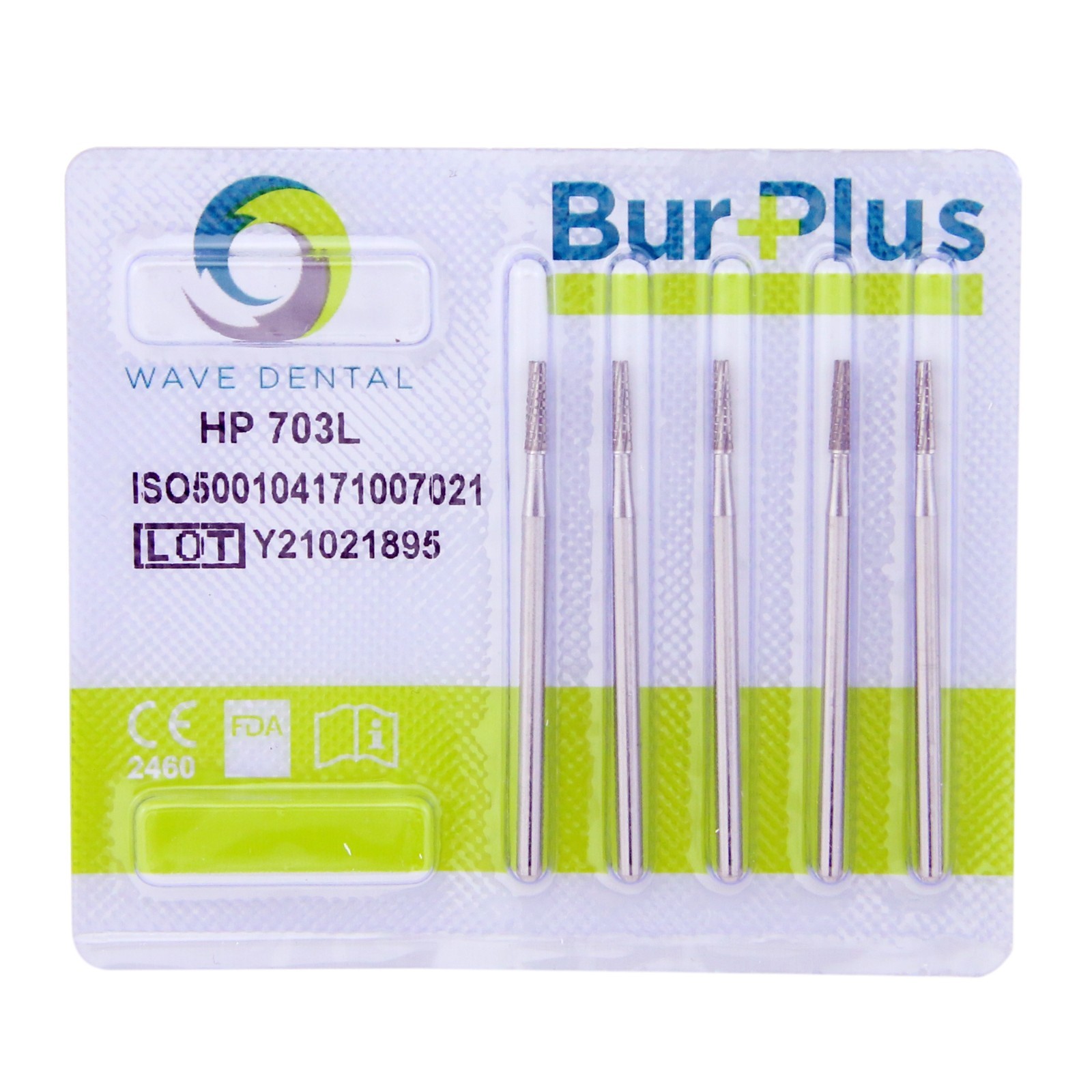 Wave Dental Carbide Burs HP703L 44.5mm Taper Flat End Cross Cut for Nose Cone