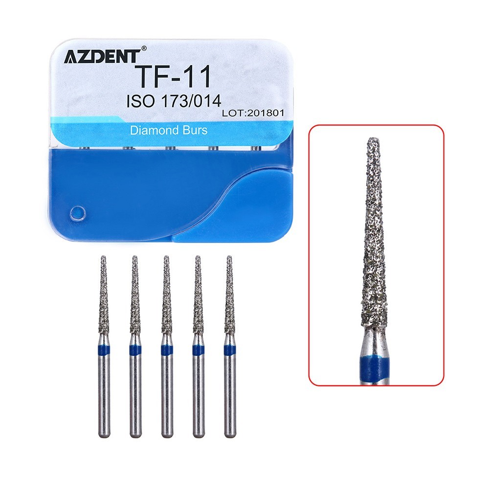 100pcs Dental Diamond Burs for High Speed Handpiece Medium 1.6mm Friction Grip