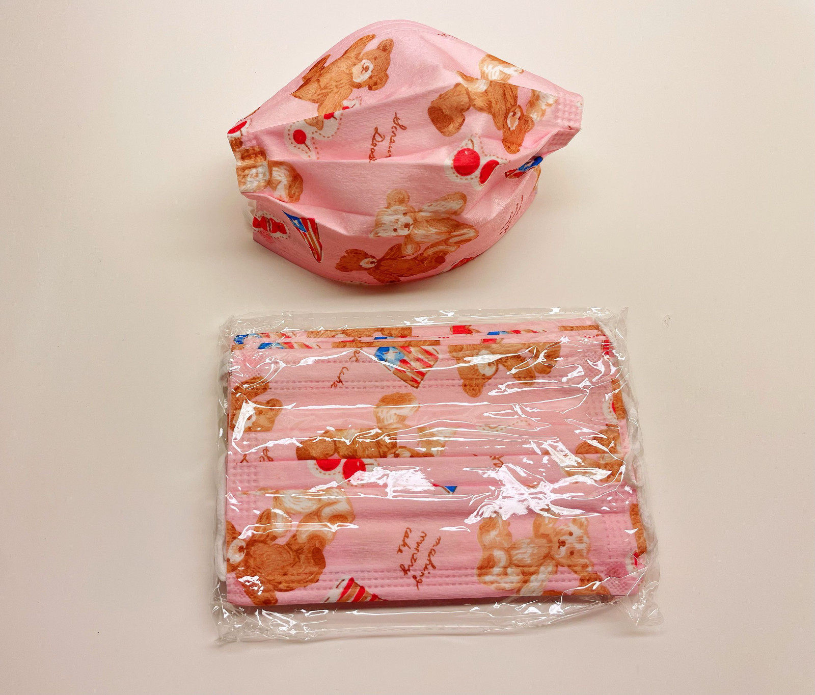 100 Pcs Patterns Kids Unisex Face Mask Mouth & Nose Protector Respirator Masks