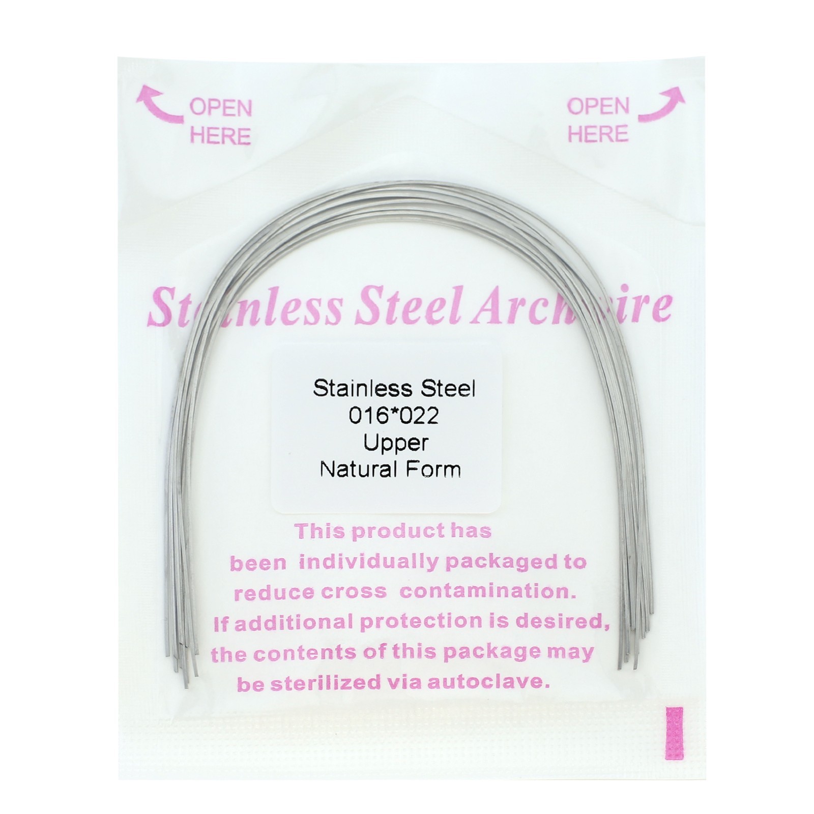 100pcs Orthodontic Archwire Stainless Steel Brace Wires Natural Round Rectanglar