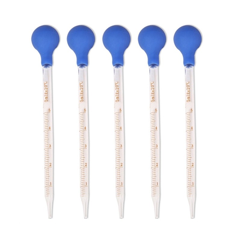 Liquid Dropper 0.5ml, 1ml, 2ml, 3ml, 5ml, 10ml Glass Scale Graduated Dropper