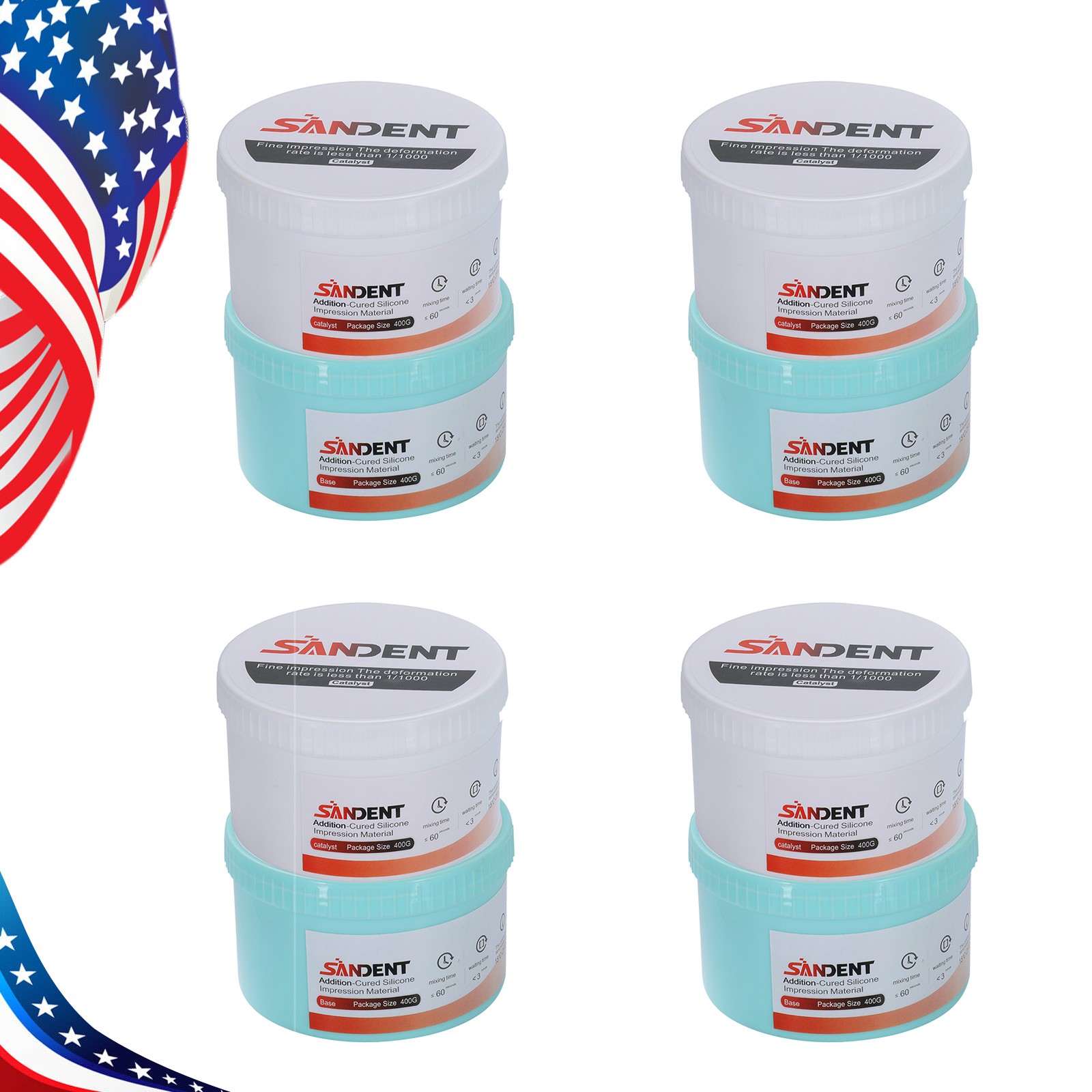 1-10 Sets Dental Putty Fast Set PVS VPS Impression Material 2 x 400 ml SA