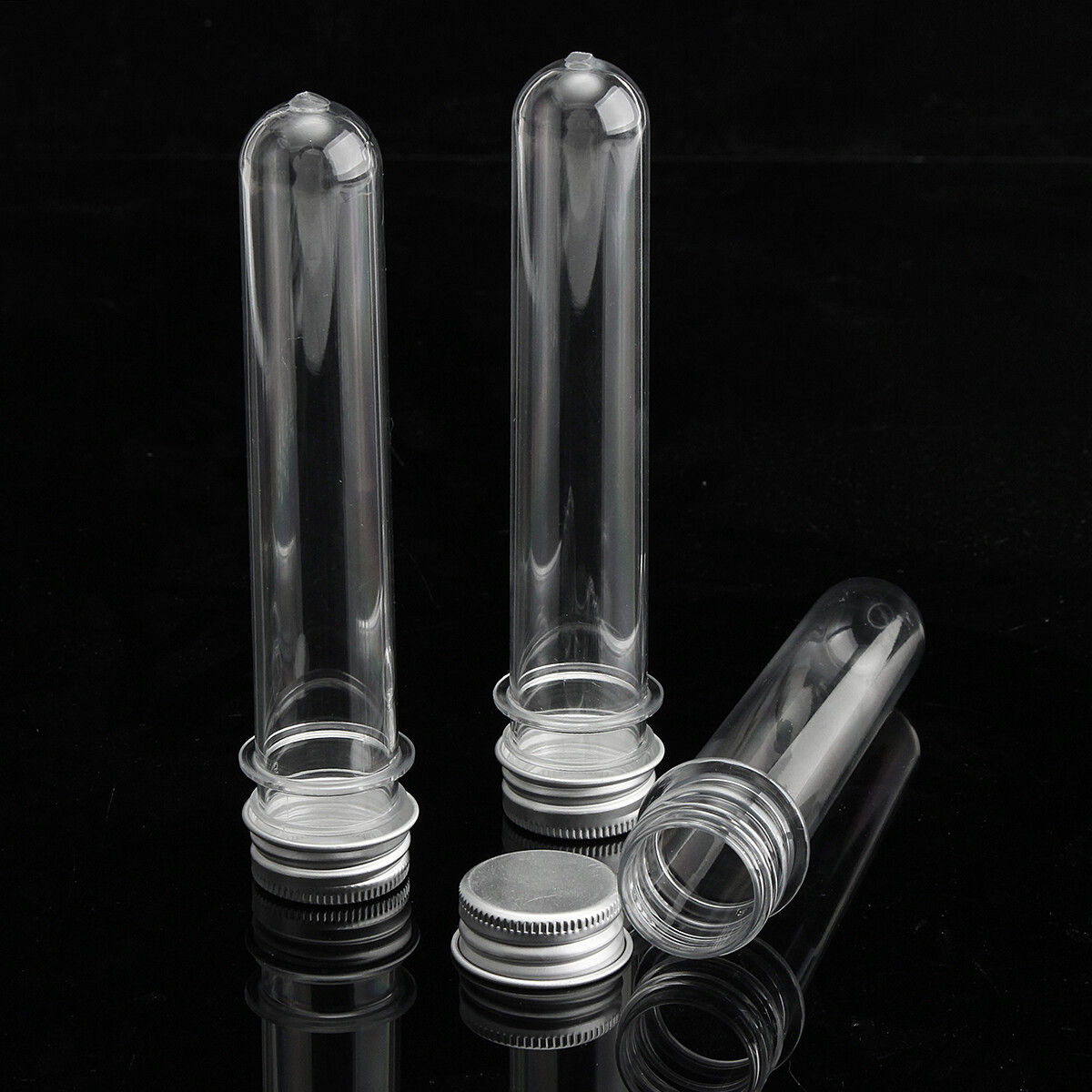 20 Pack 40ml Clear Plastic Test Tubes with Caps for Wedding Favor Storage Lab