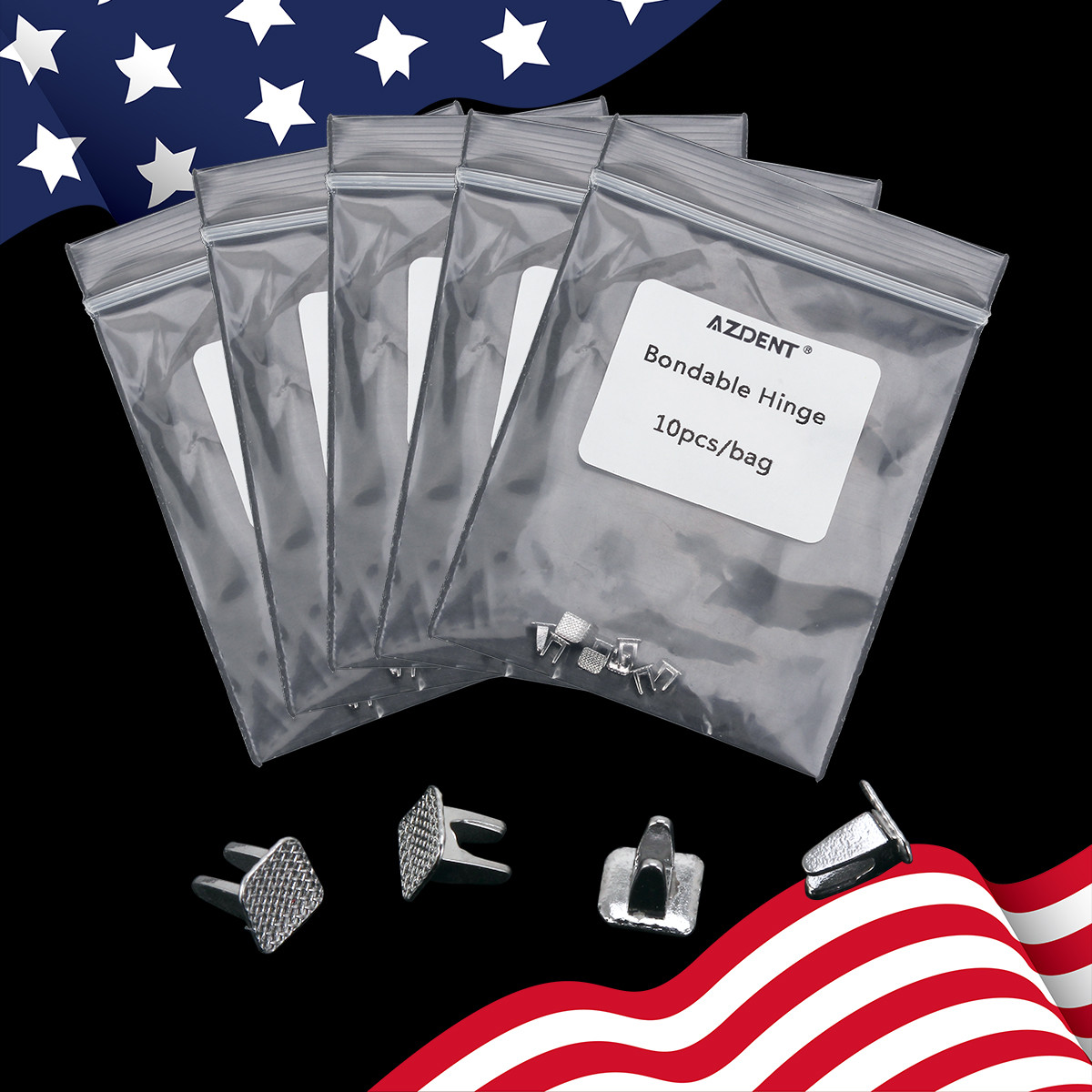 50Pcs Dental Orthodontic Bite Turbos Opener Teeth Tongue Bondable Hinge Button