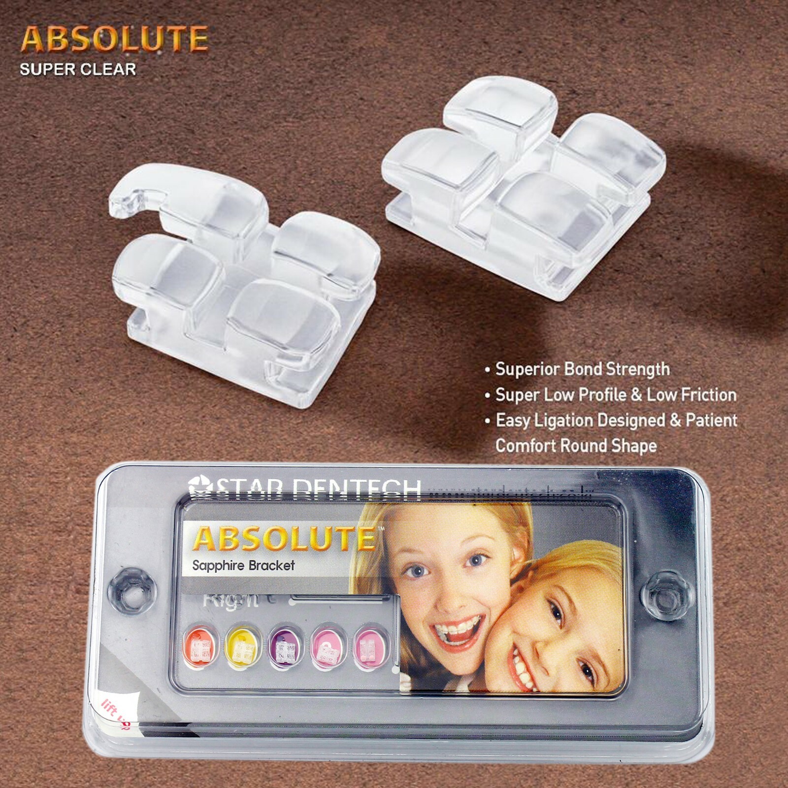 Dental Orthodontic Sapphire Bracket Monocrystalline Supper Clear Braces Roth MBT