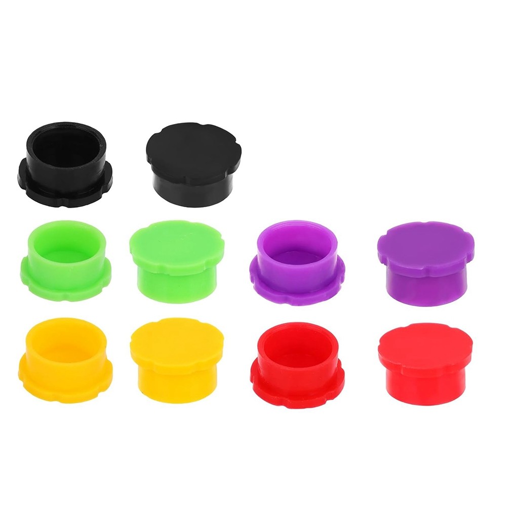 10pcs 3ml Glass Vial Caps, Multi-Color Rubber Leakproof & Reusable Lids3655