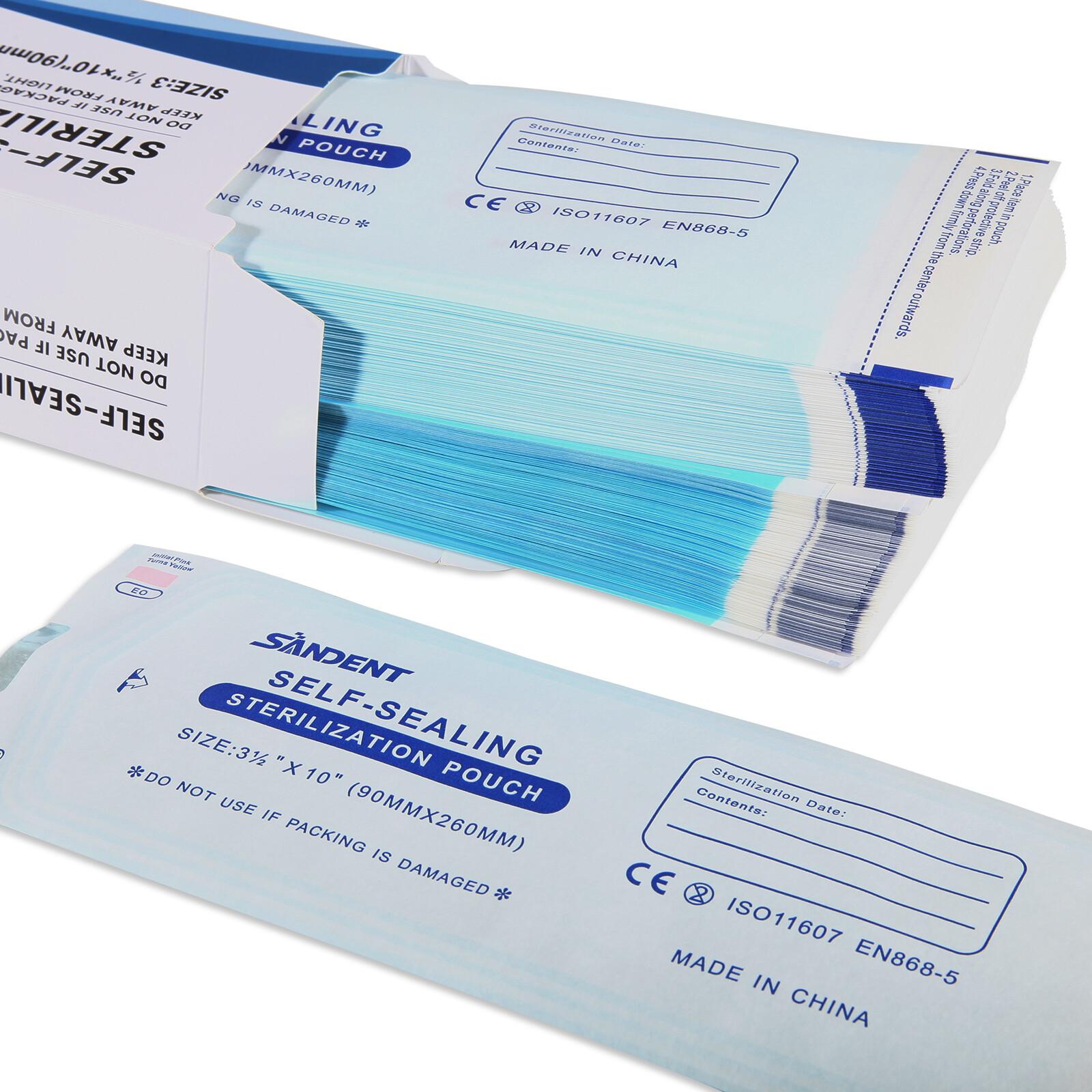 200pcs/1 Box Self Sterilization Pouches Autoclave Pouch Sterilizer Bags Dental