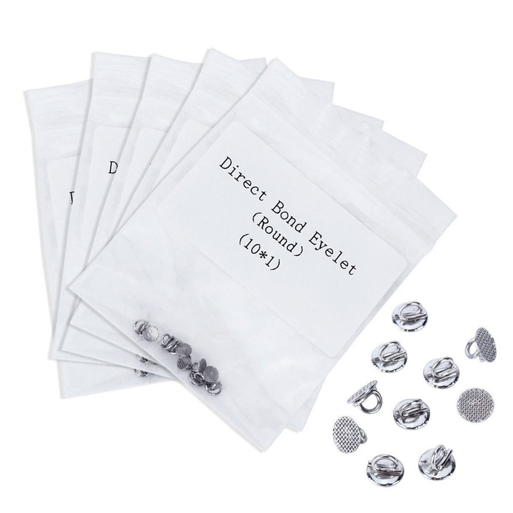Dental Orthodontics Lingual Button Direct Bondable Eyelet Round Base 10 Pcs/pack