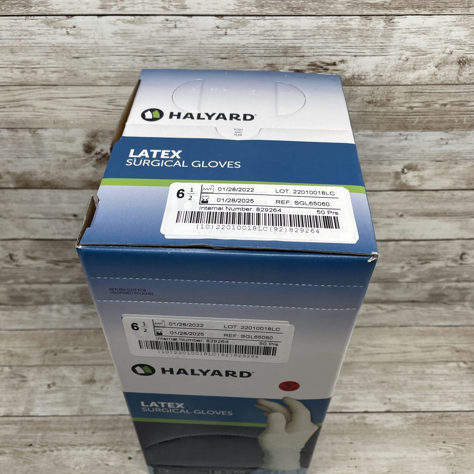 1 Case HALYARD LATEX Surgical Gloves, Size: 6, 200 pair SGL65060 Exp 1/25