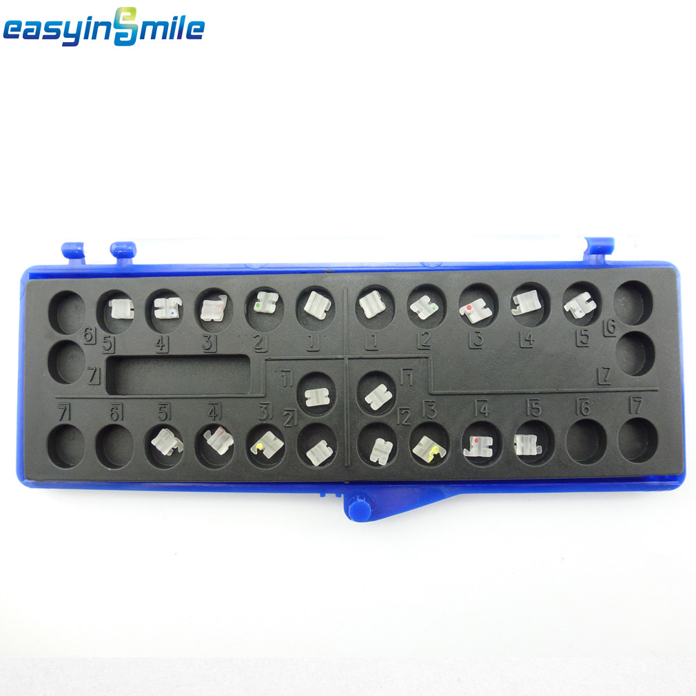 5Packs Dental Orthodontic MINI Ceramic Brackets Roth 022 3.4.5 Hook EASYINSMILE