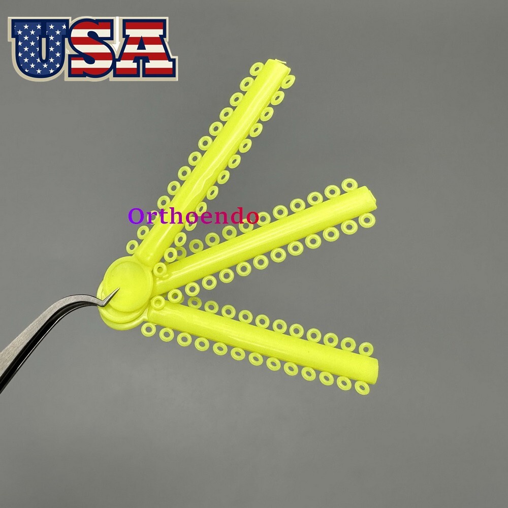 1 Bag Dental Orthodontic Elastic Ligature Ties Rubber Bands Single/Double Colors