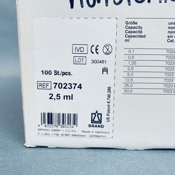 Plastibrand PD-Tips Pipette Tips 2.5 ml BrandTech Box of 100 Tips