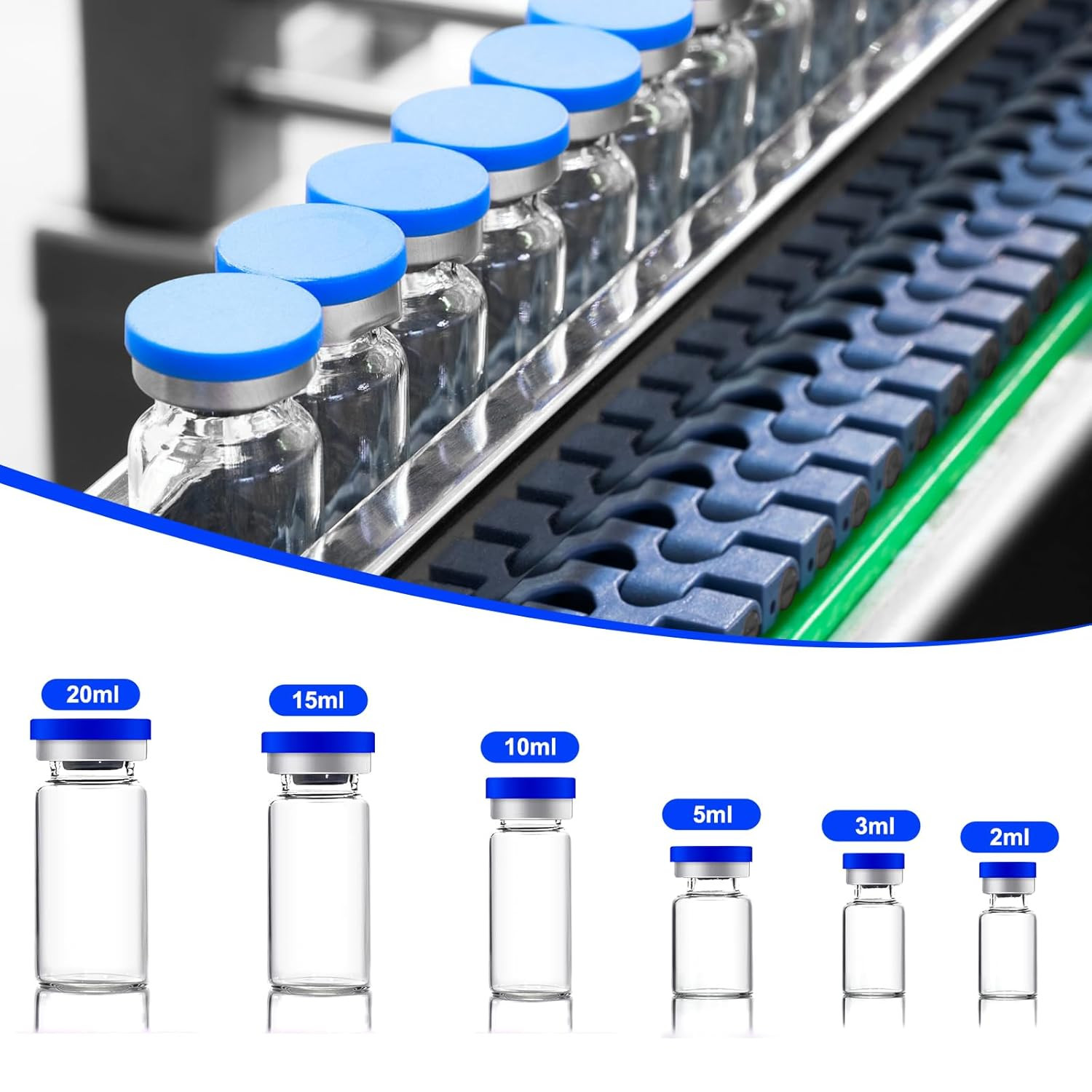 2Ml Sealed Vials with Self Healing Injection Port and Plastic-Aluminum Flip Caps