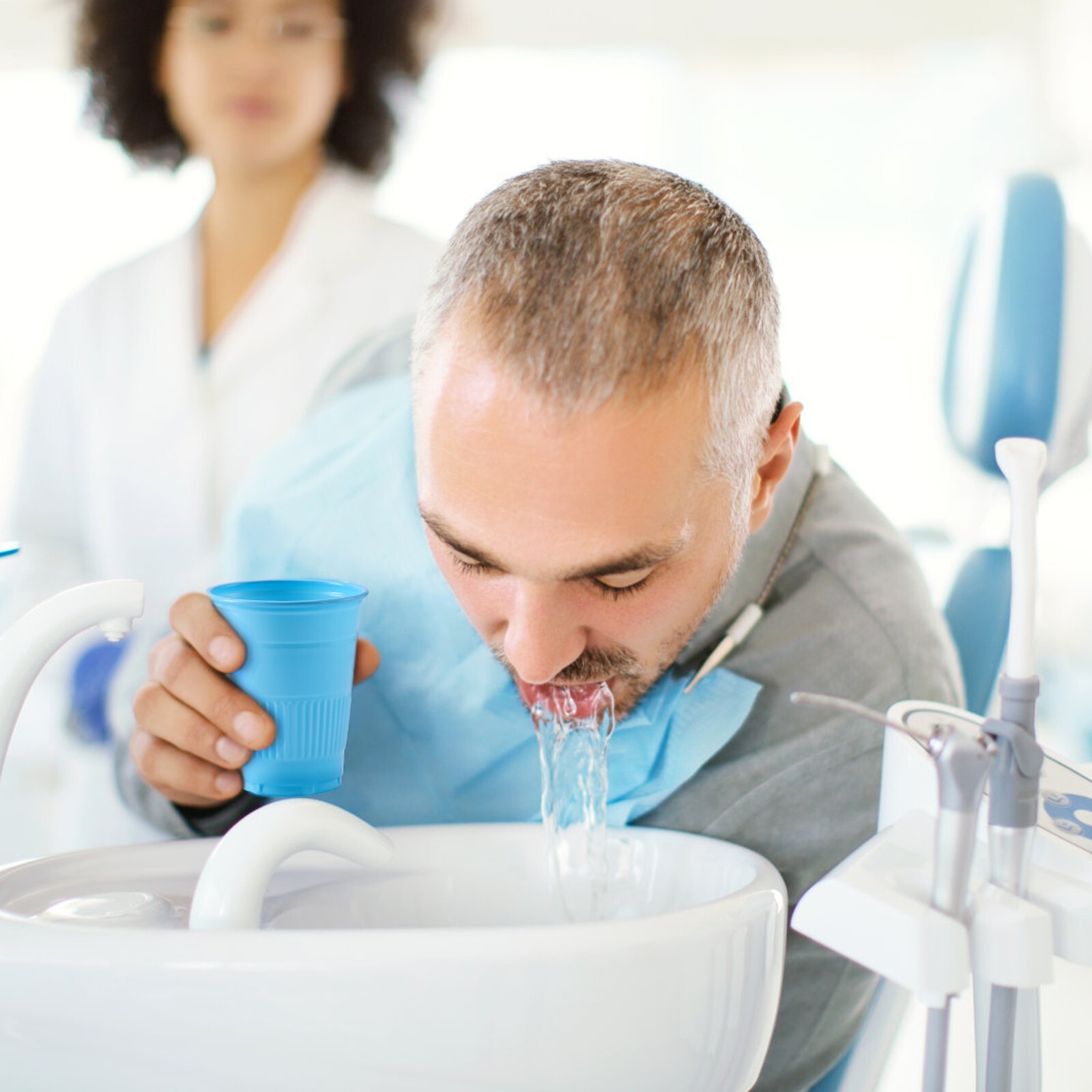 1000 JMU Dental Plastic Disposable Drinking Cups 5OZ Rinse Cup Mouth Wash Blue