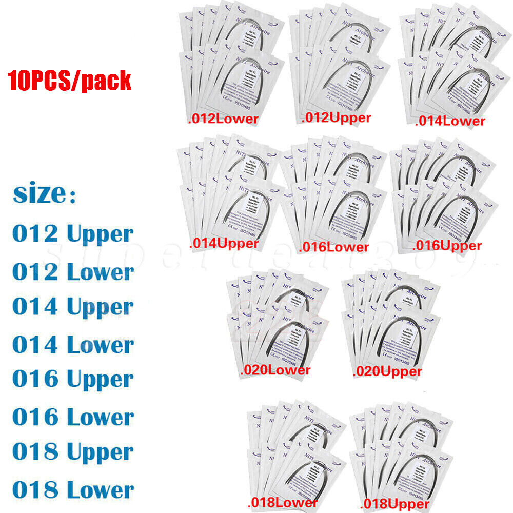 Arcos de Dental Ortodoncia Redondos Niti Arco de Alambre Su Arch Wire 10pc/pk DS