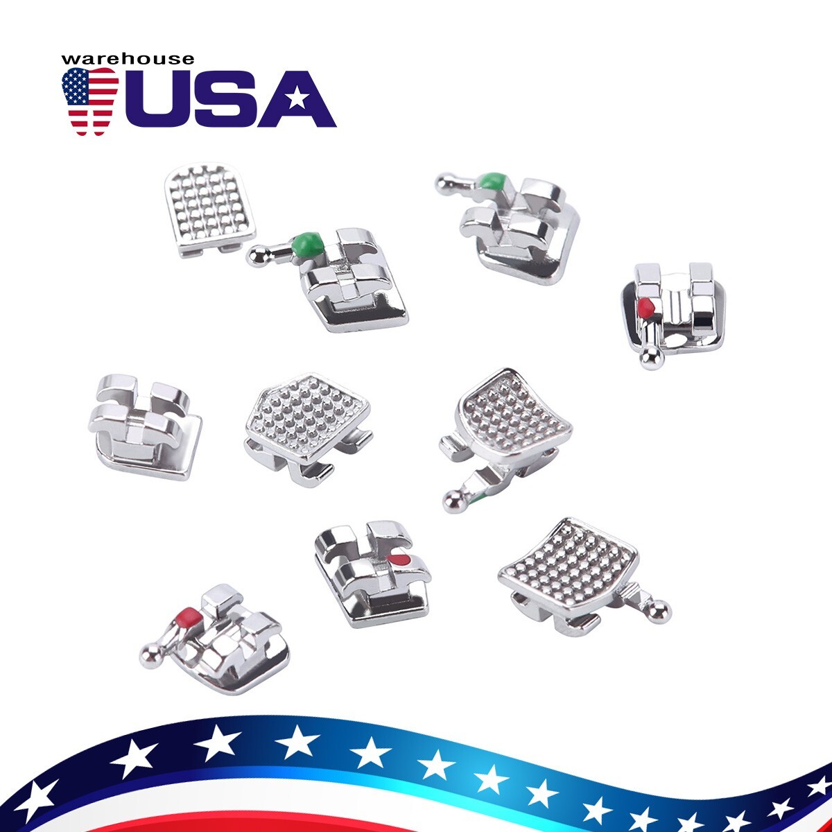 Dental Orthodontic Braces Monoblock Brackets Mini Roth/MBT 018/022 Hooks 3/345