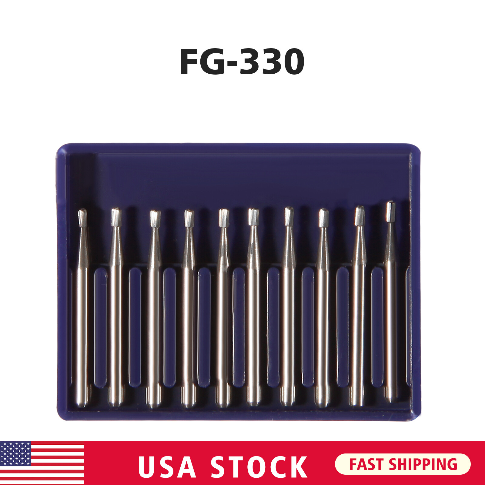 10-100*USA Dental Tungsten Carbide Steel Burs Drills for High Speed Handpiece de