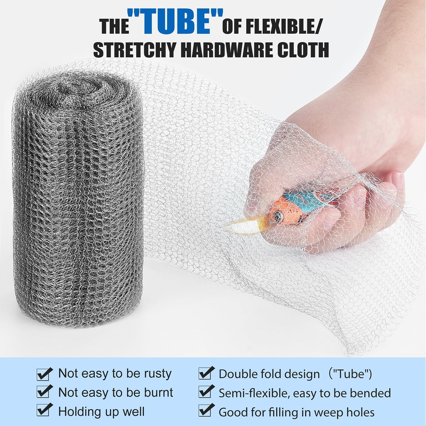 Upgraded 5” X 30 Ft Stainless Steel Wool for Easy Hole Filling and Pest Control