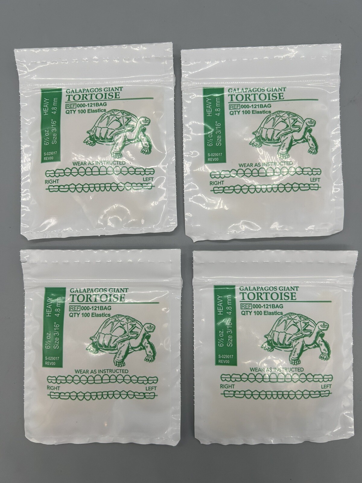 4 Galapagos Giant Tortoise American Orthodontics Elastics Dental Rubber Bands