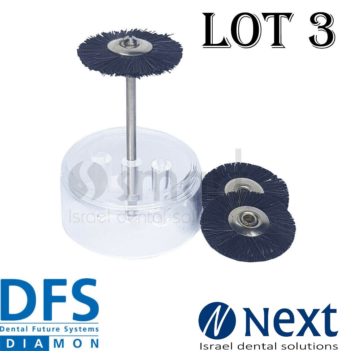 LOTx3 Dental lab Brush Polishers HYPOFIX Ø 22mm DFS DIAMON Germany 3 pcs