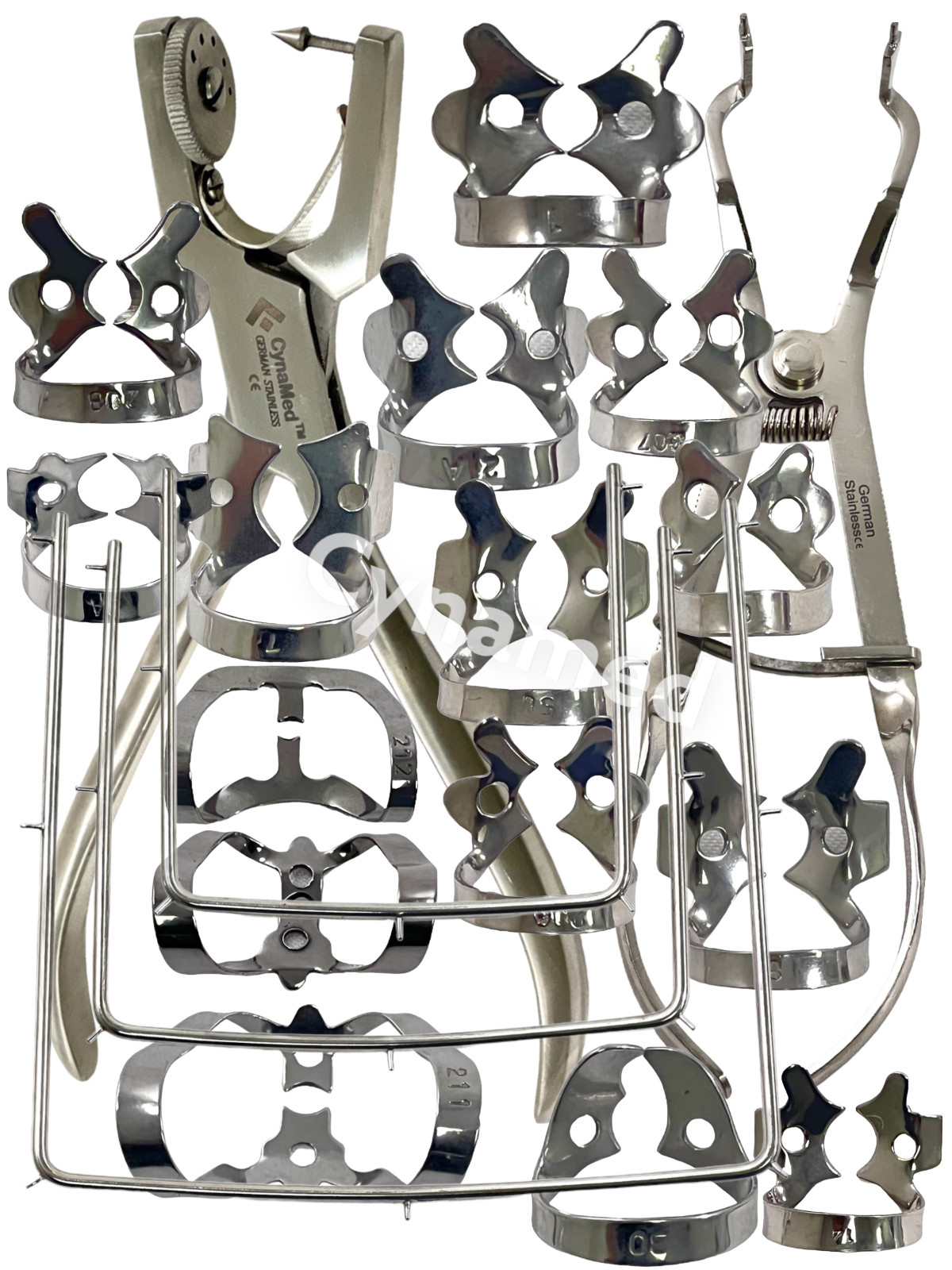 20 Pcs German Rubber Dam Starter Kit with Frame Punch Clamps Dental Instruments