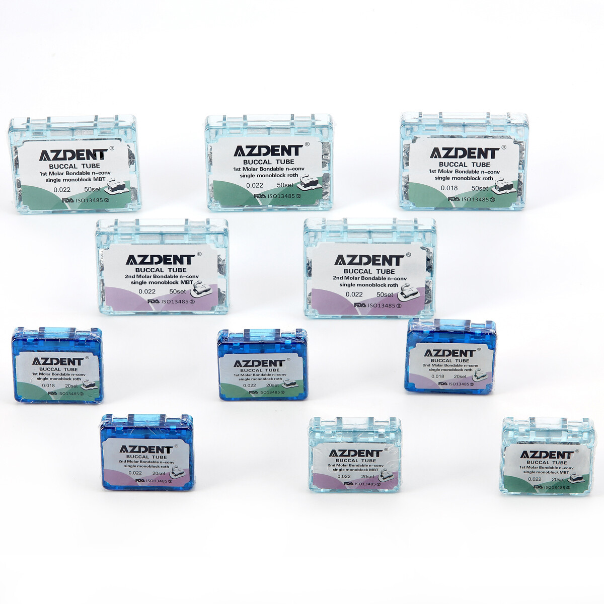 Dental Orthodontic Buccal Tube 1 First Molar Bondable Non-Conv Roth MBT 022 018